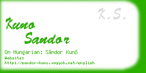 kuno sandor business card