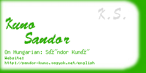 kuno sandor business card